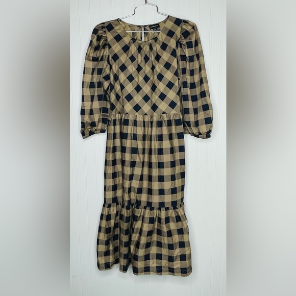 Summersalt Plaid Tiered Midi Dress - Picture 2 of 8